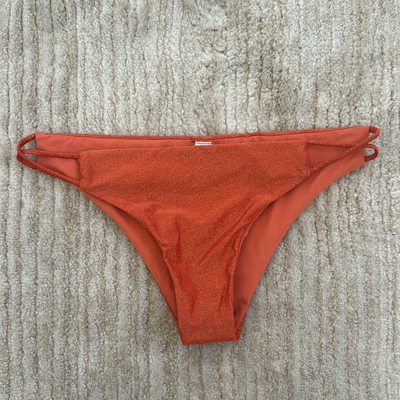 Sara Cristina Hava Bikini with Bandeau Top and Bottom in Shiny Orange Size XS - Picture 13 of 16